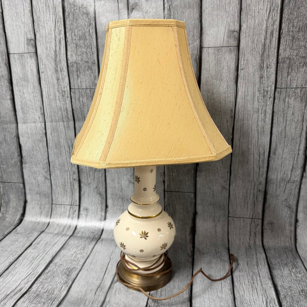 Vintage White Lamp w/Gold Detailing