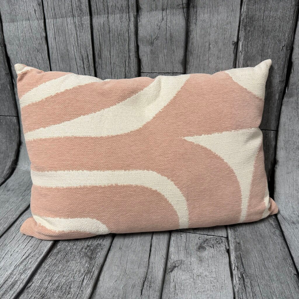 Pink & White Abstract Pillow
