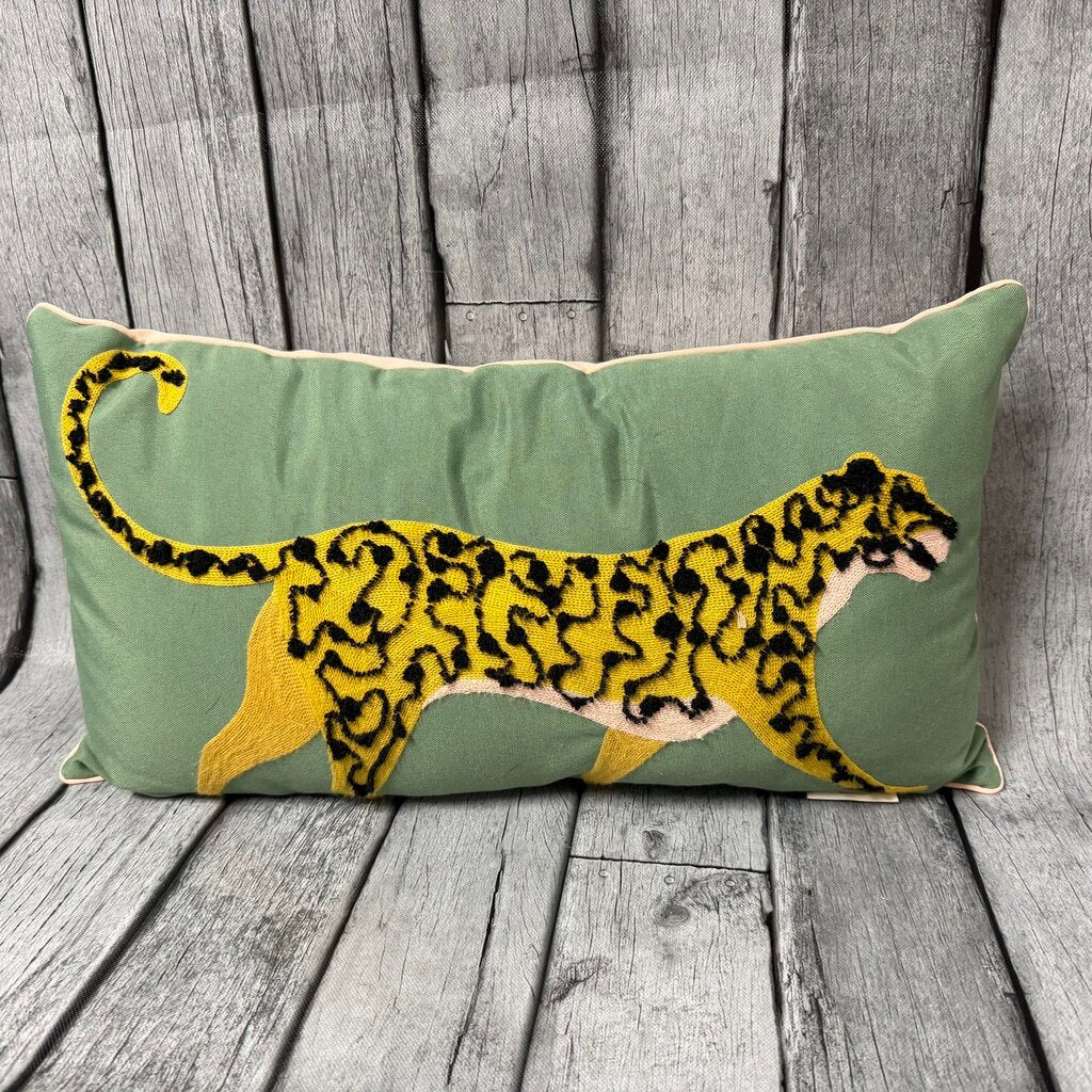 Leopard Embroidered Pillow