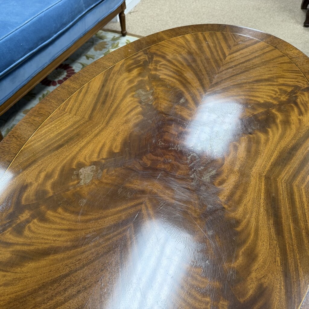 Vintage Oval Coffee Table on Casters