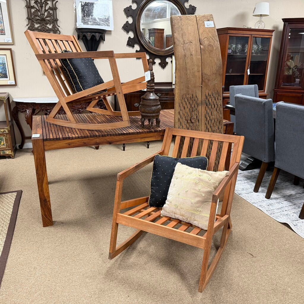 Pair Wood Rocking Chairs