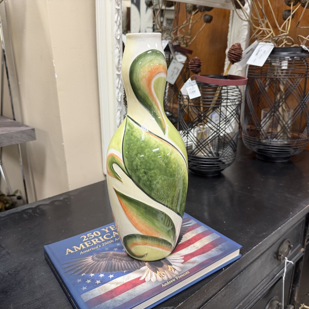 Abstract Leaf and Stripes Vase