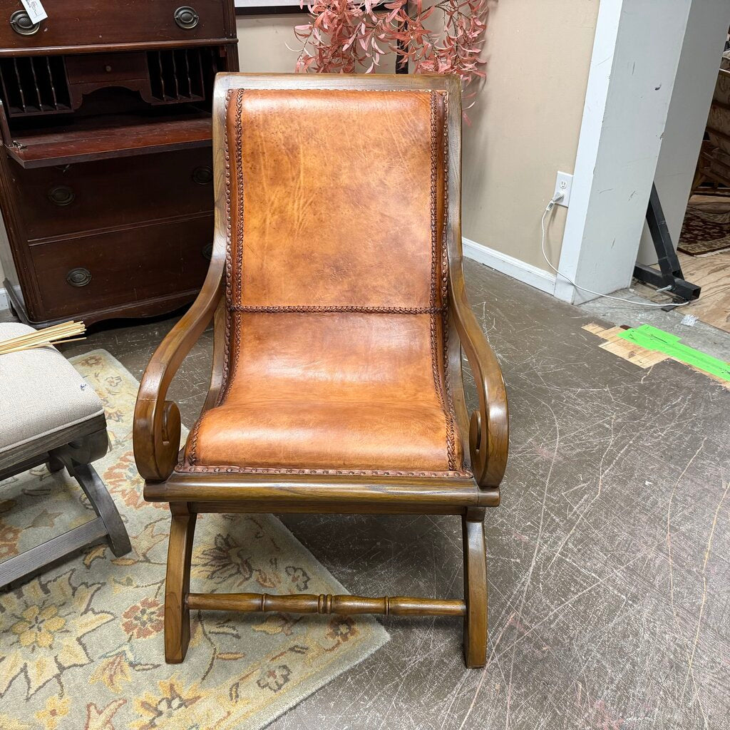 Atticus Wood + Leather Chair