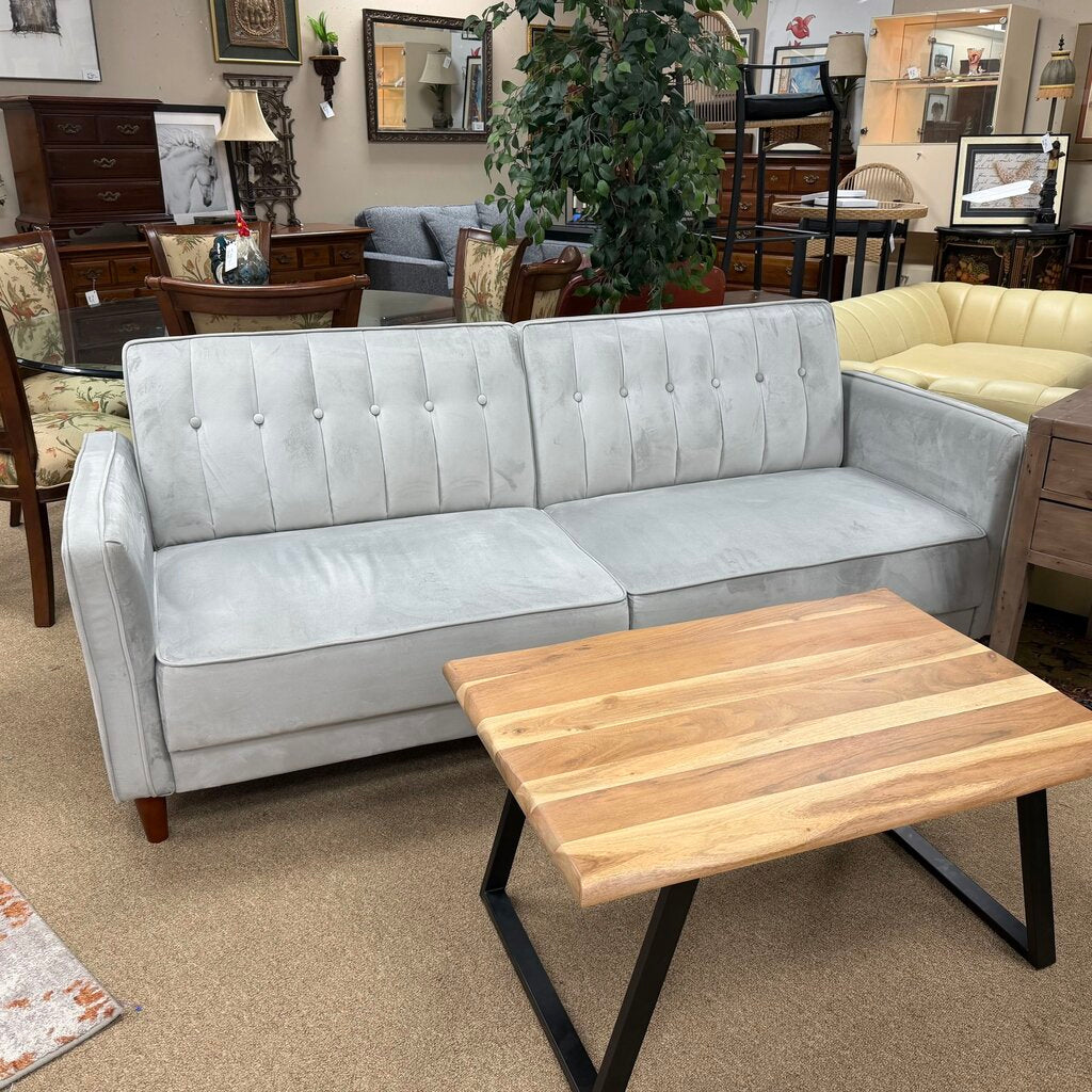 Tufted Velvet Convertible Futon Sofa