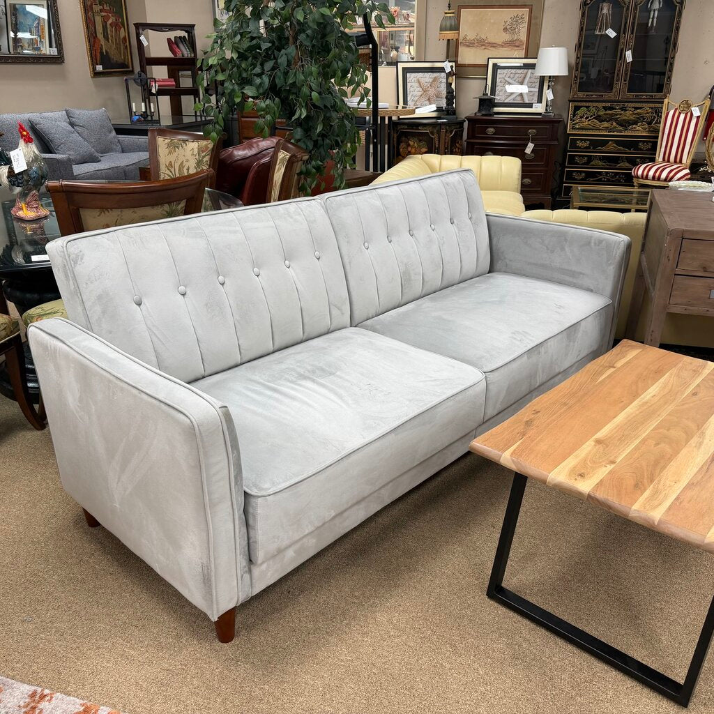 Tufted Velvet Convertible Futon Sofa