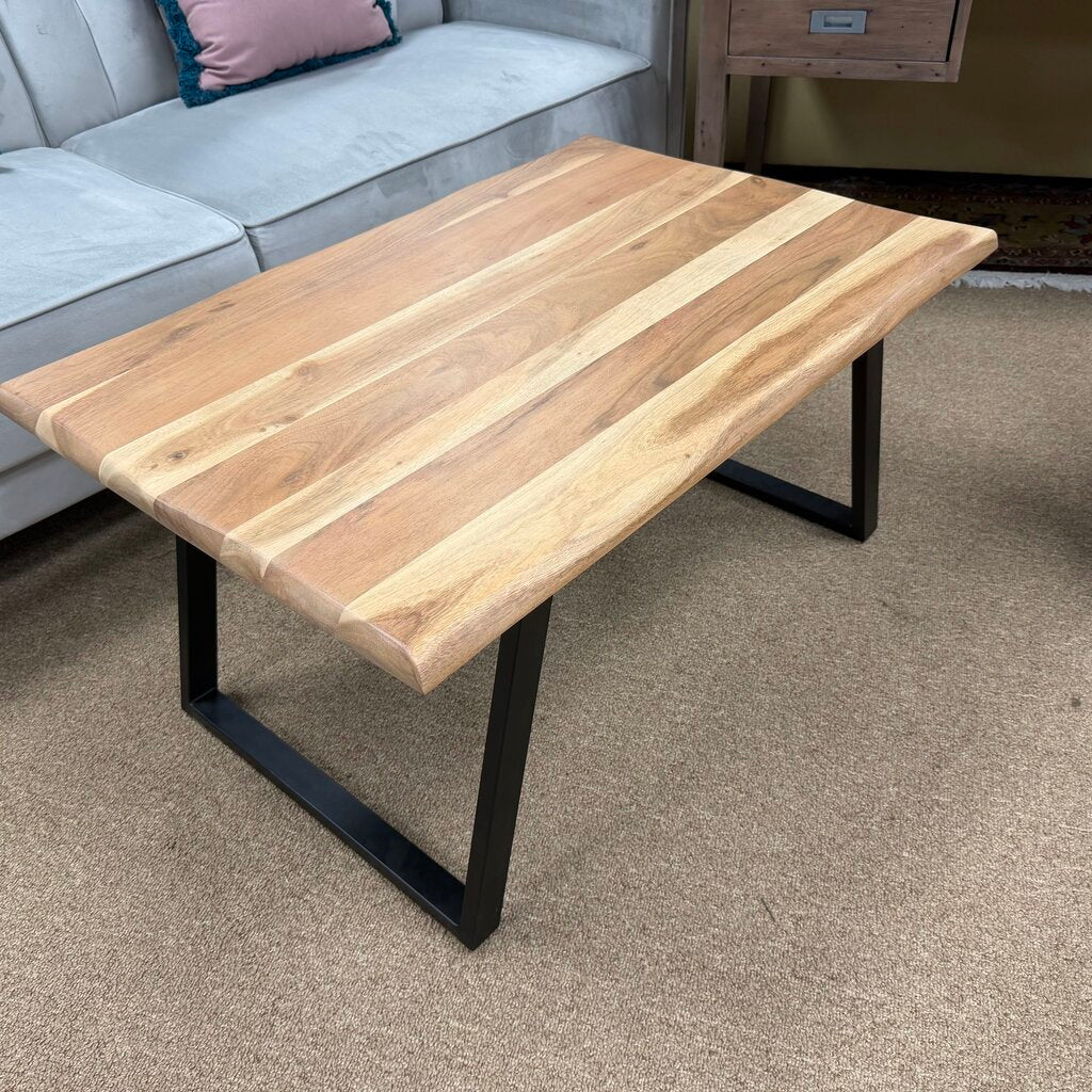 Solid Wood + Iron Industrial Style Coffee Table