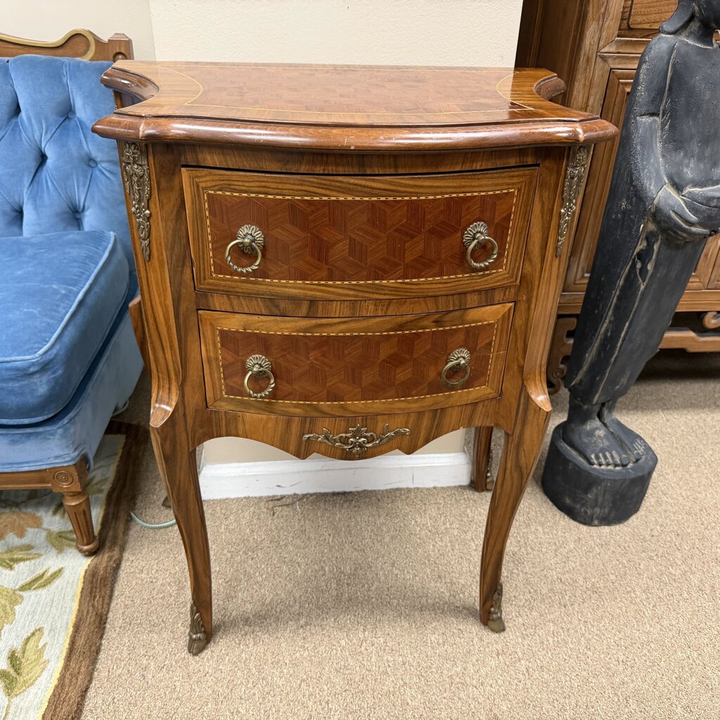 Vintage French Louis XV Style Marquetry 2-Dr Accent Chest