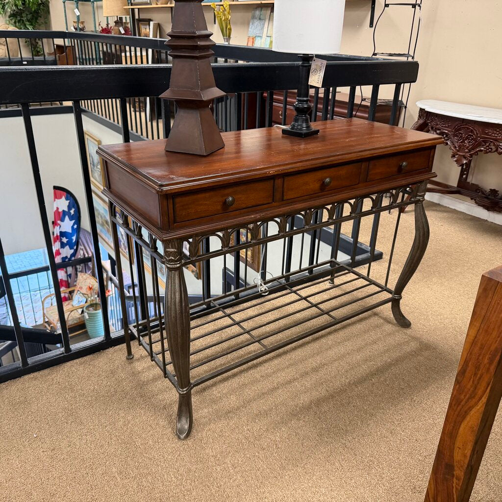Iron + Wood 3-Dr Console Table