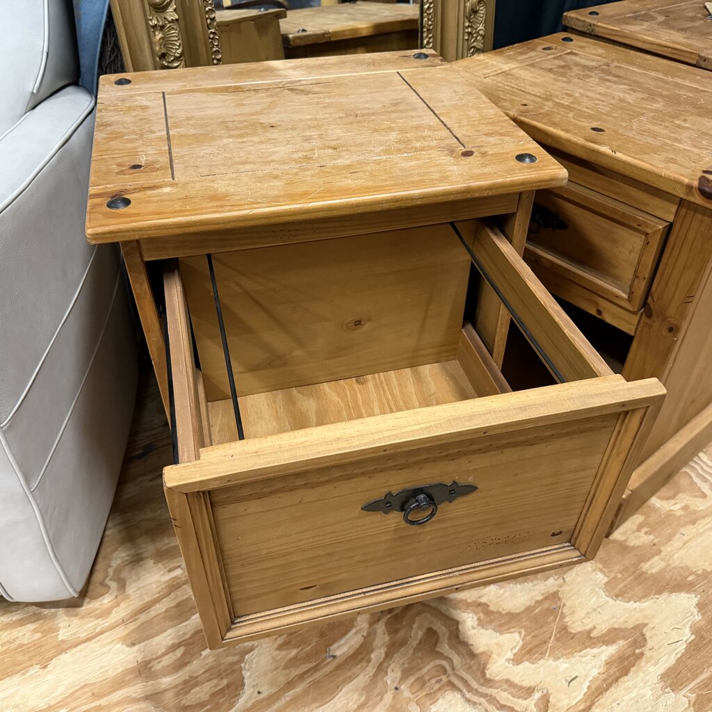 2-Dr Industrial Style Wood File Cabinet
