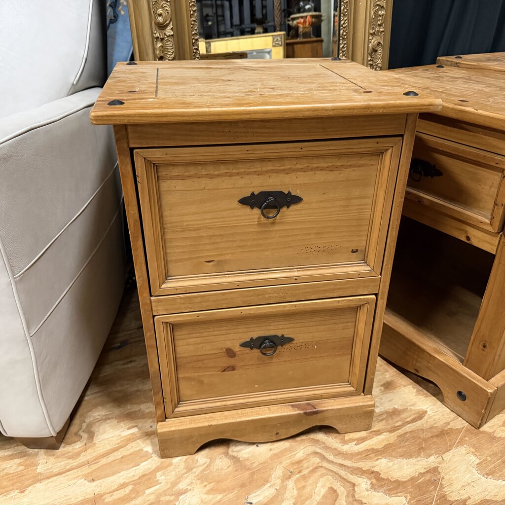 2-Dr Industrial Style Wood File Cabinet