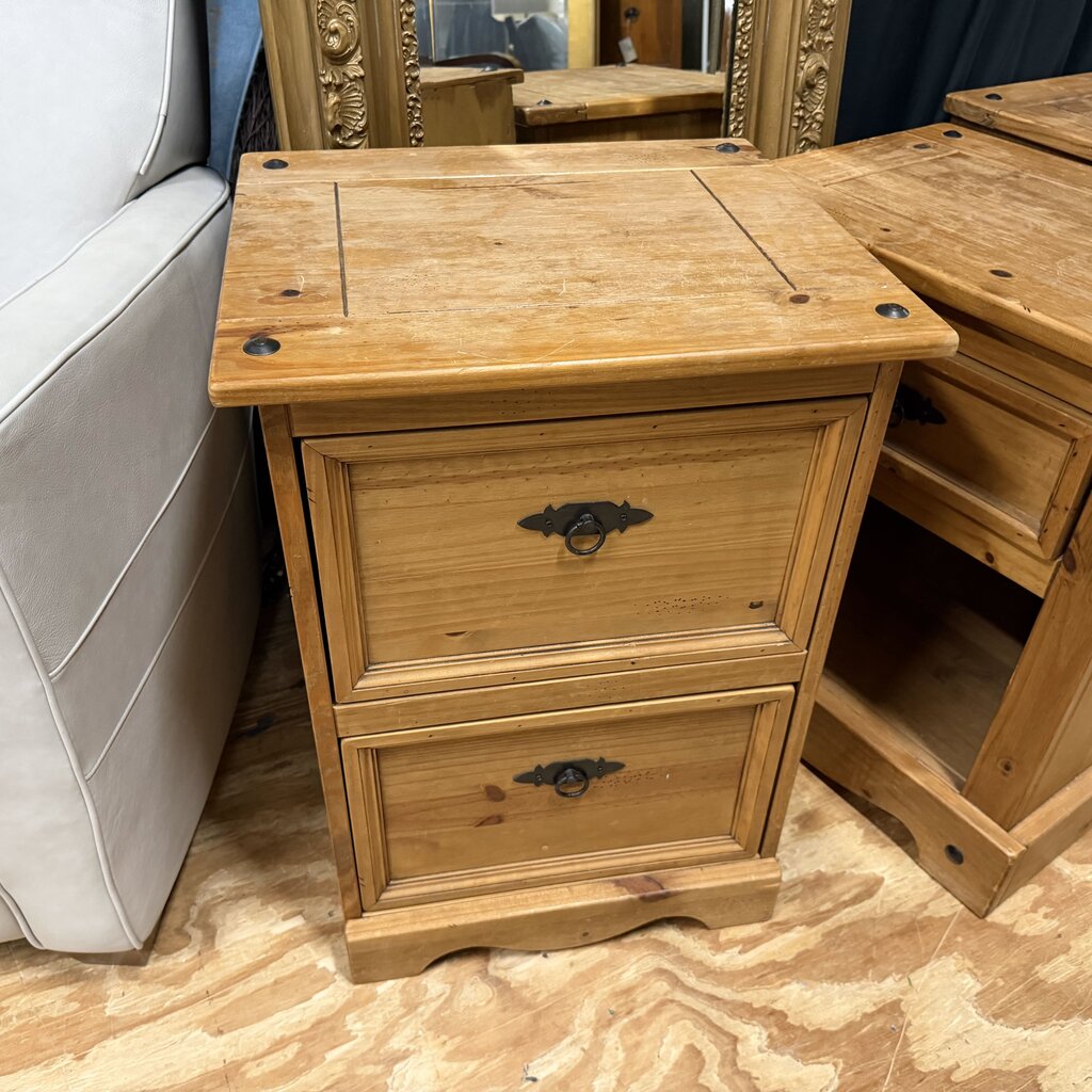 2-Dr Industrial Style Wood File Cabinet
