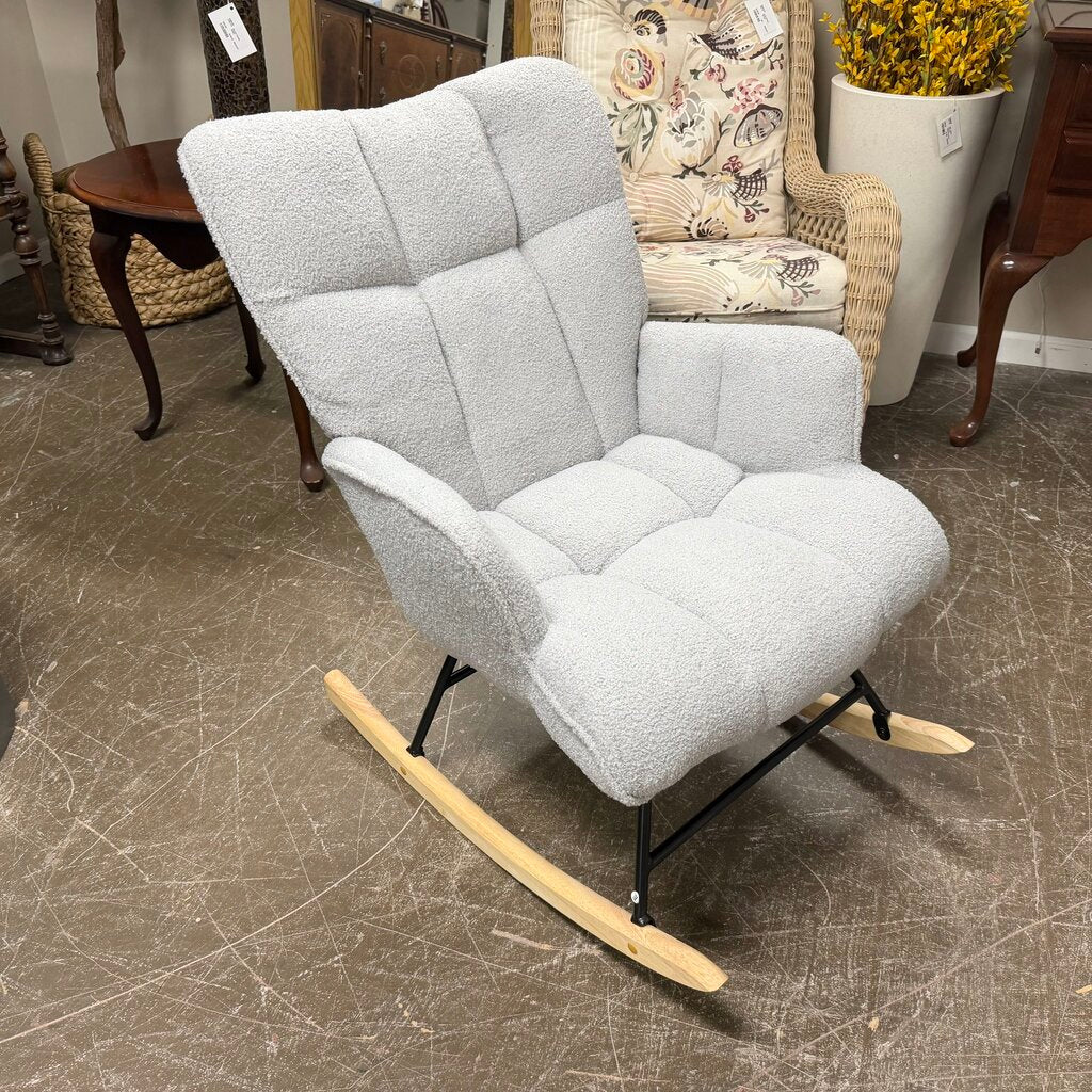 Lt. Gray Boucle Nursery Rocker