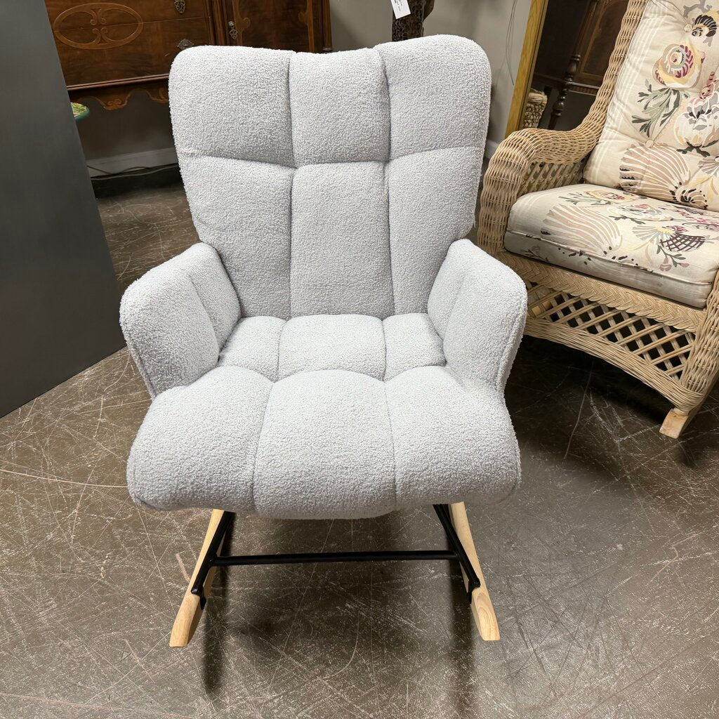 Lt. Gray Boucle Nursery Rocker