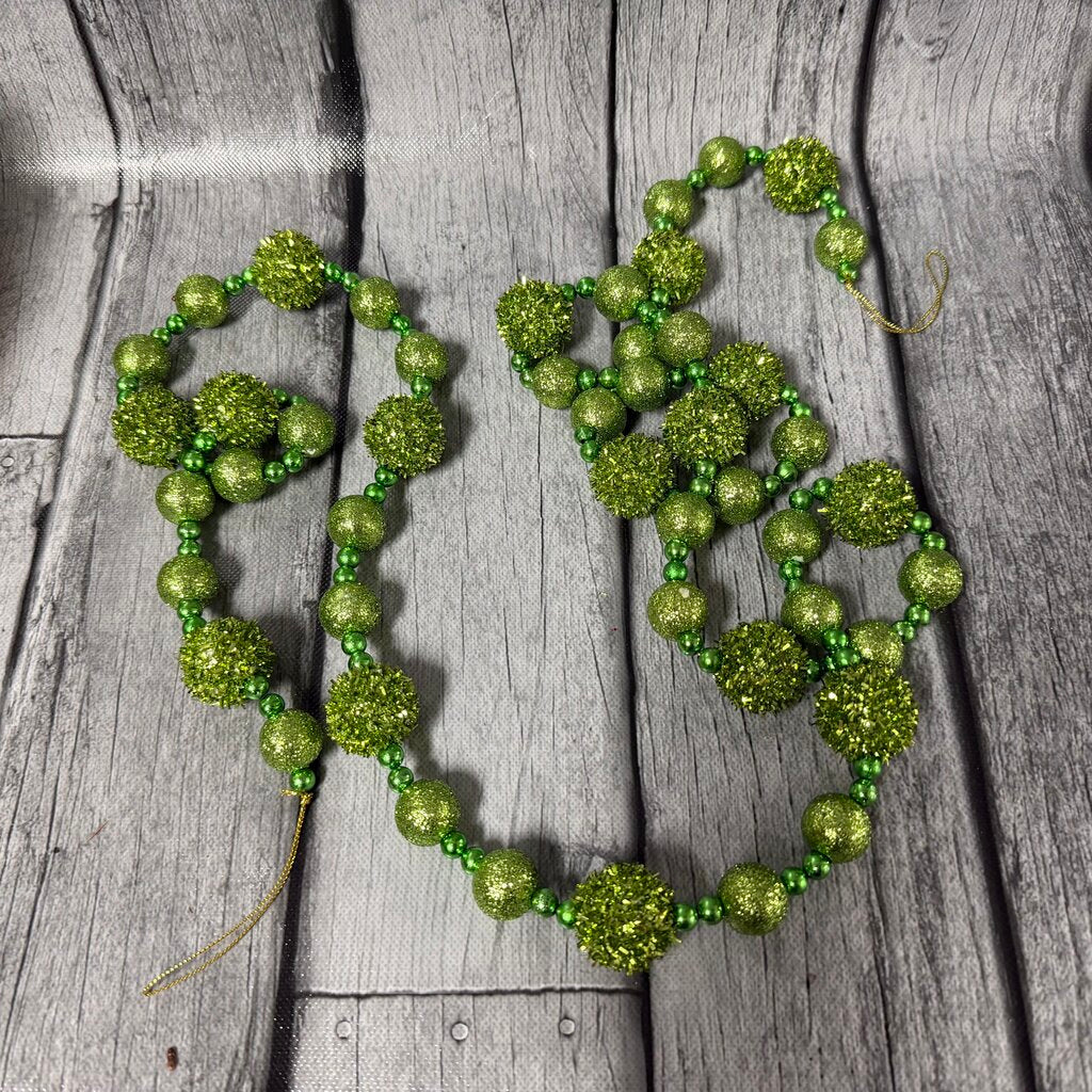 6' Green Mica Bead Garland