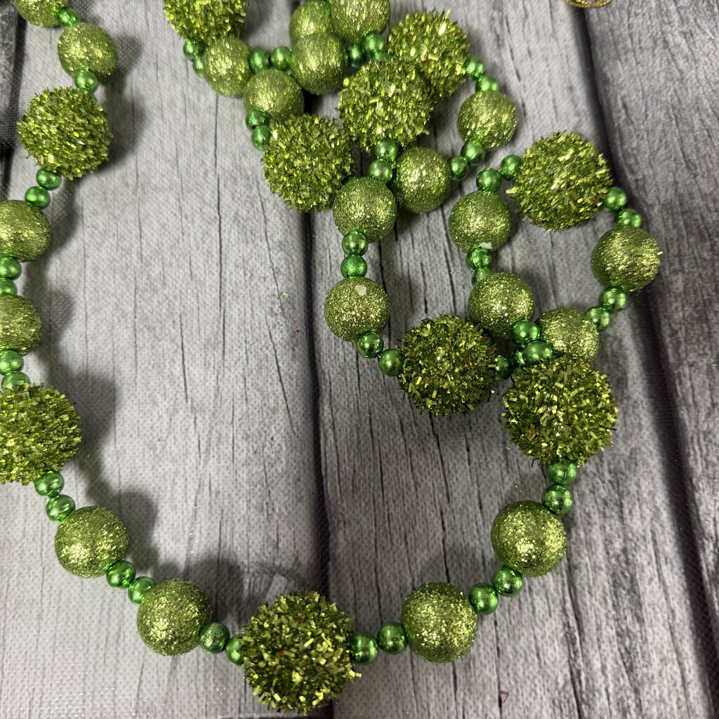 6' Green Mica Bead Garland