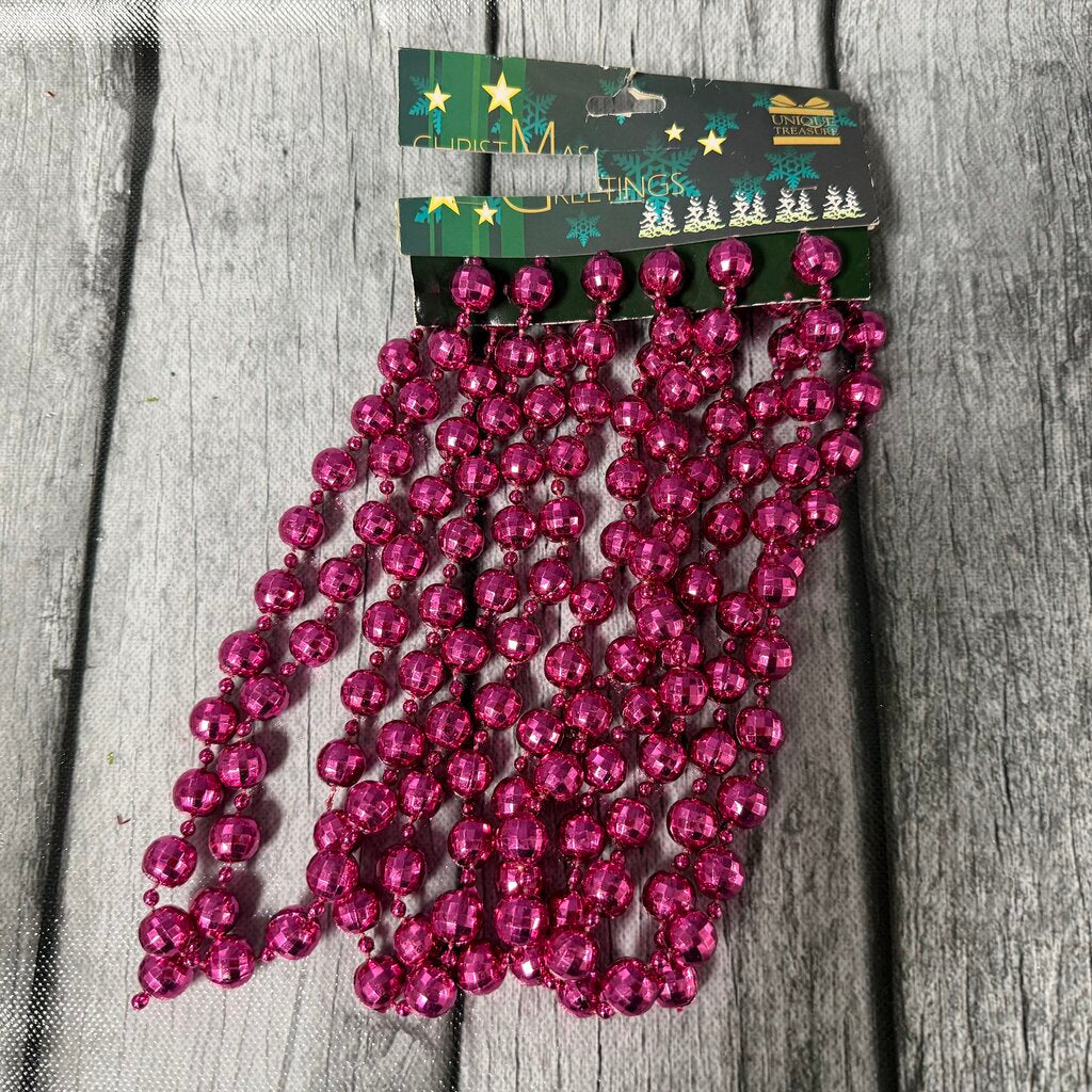 8' Faceted Pink Bead Garland