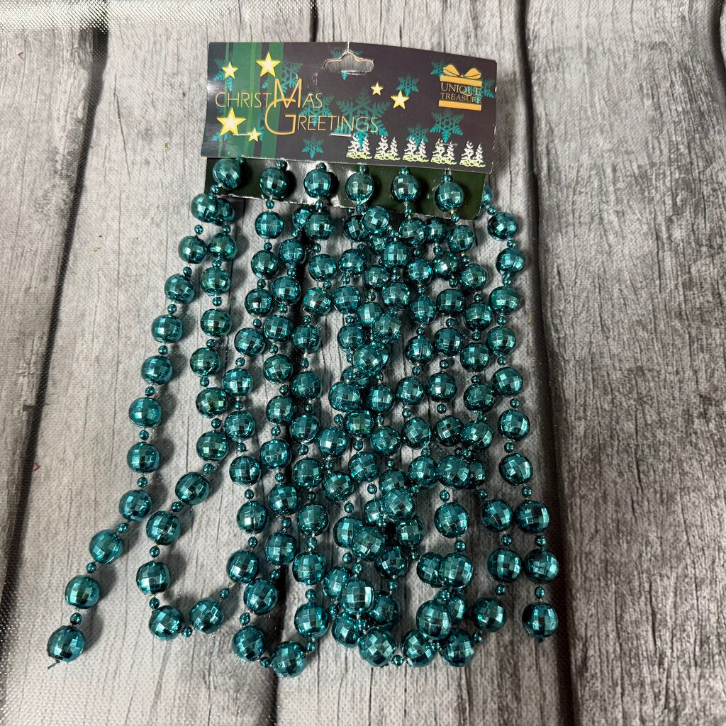 8' Faceted Turquoise Bead Garland