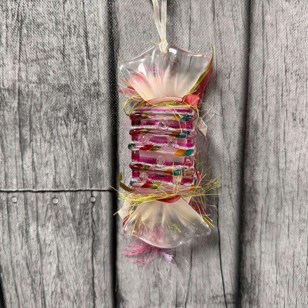 Pink Stripe Candy Ornament
