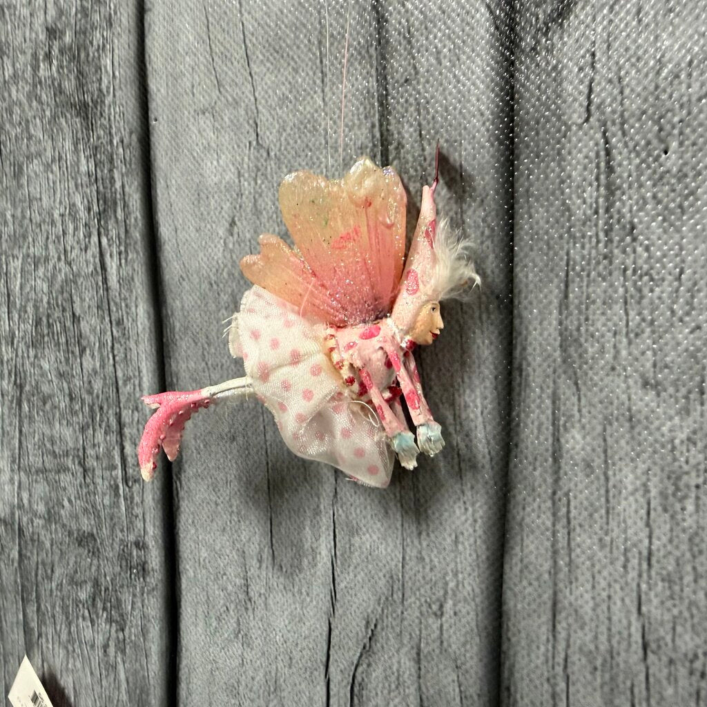 Krinkles Mini Love Bug Ornament - Pink Hearts Fairy