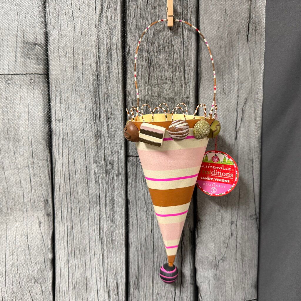 Glitterville Pink & Brown Party Hat Decor