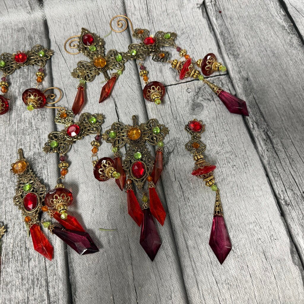 Set/40+ Indian Style Metal Beaded Ornaments