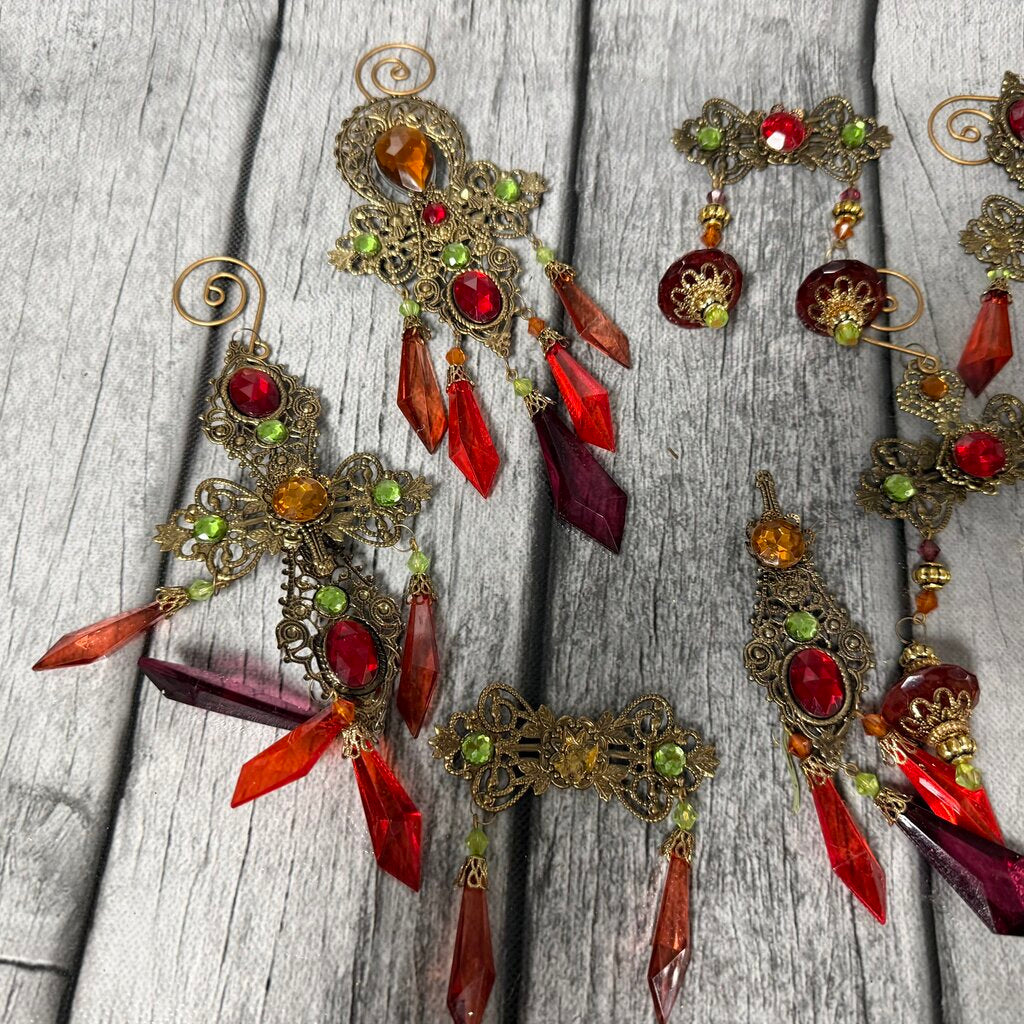 Set/40+ Indian Style Metal Beaded Ornaments