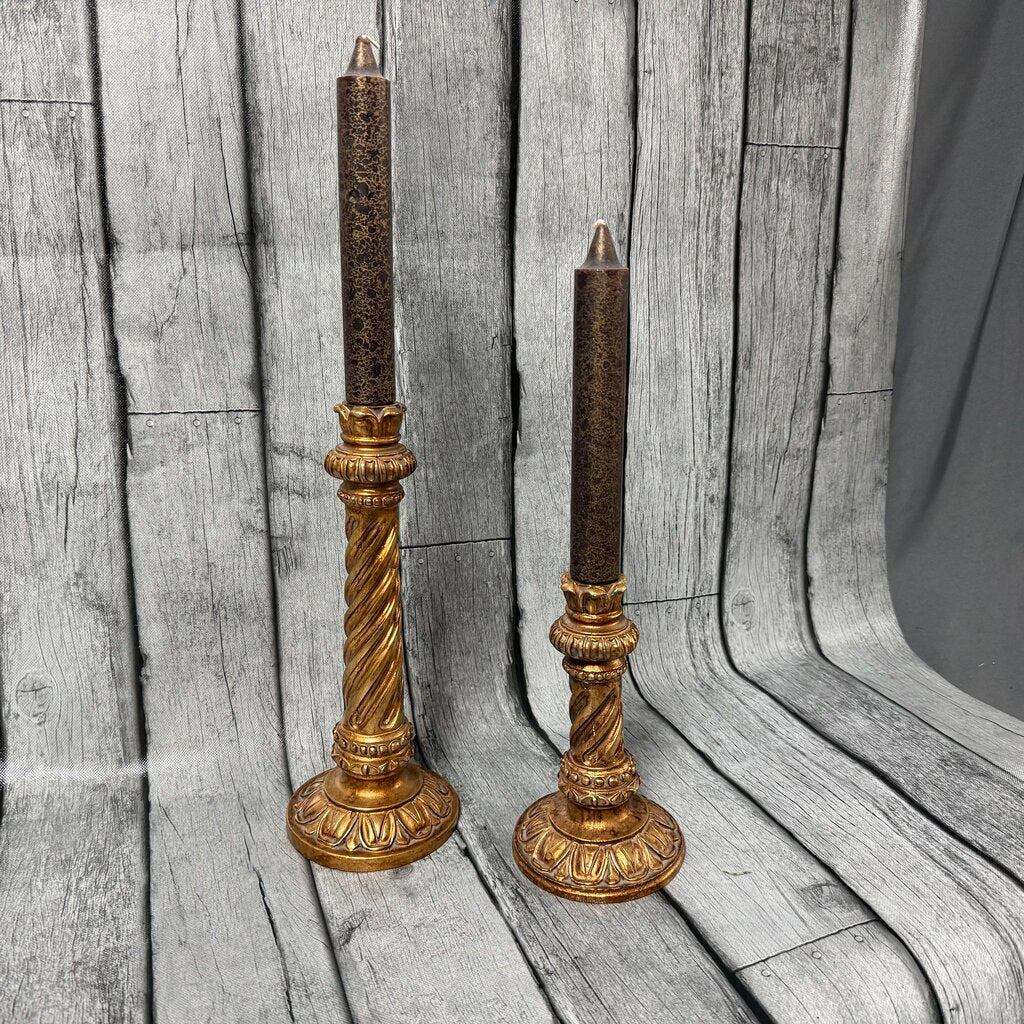 Pair Bronzed Candlesticks