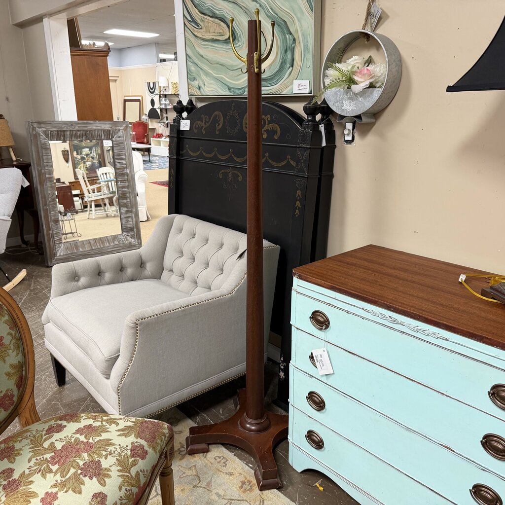 Vintage Industrial Wood Coat Rack