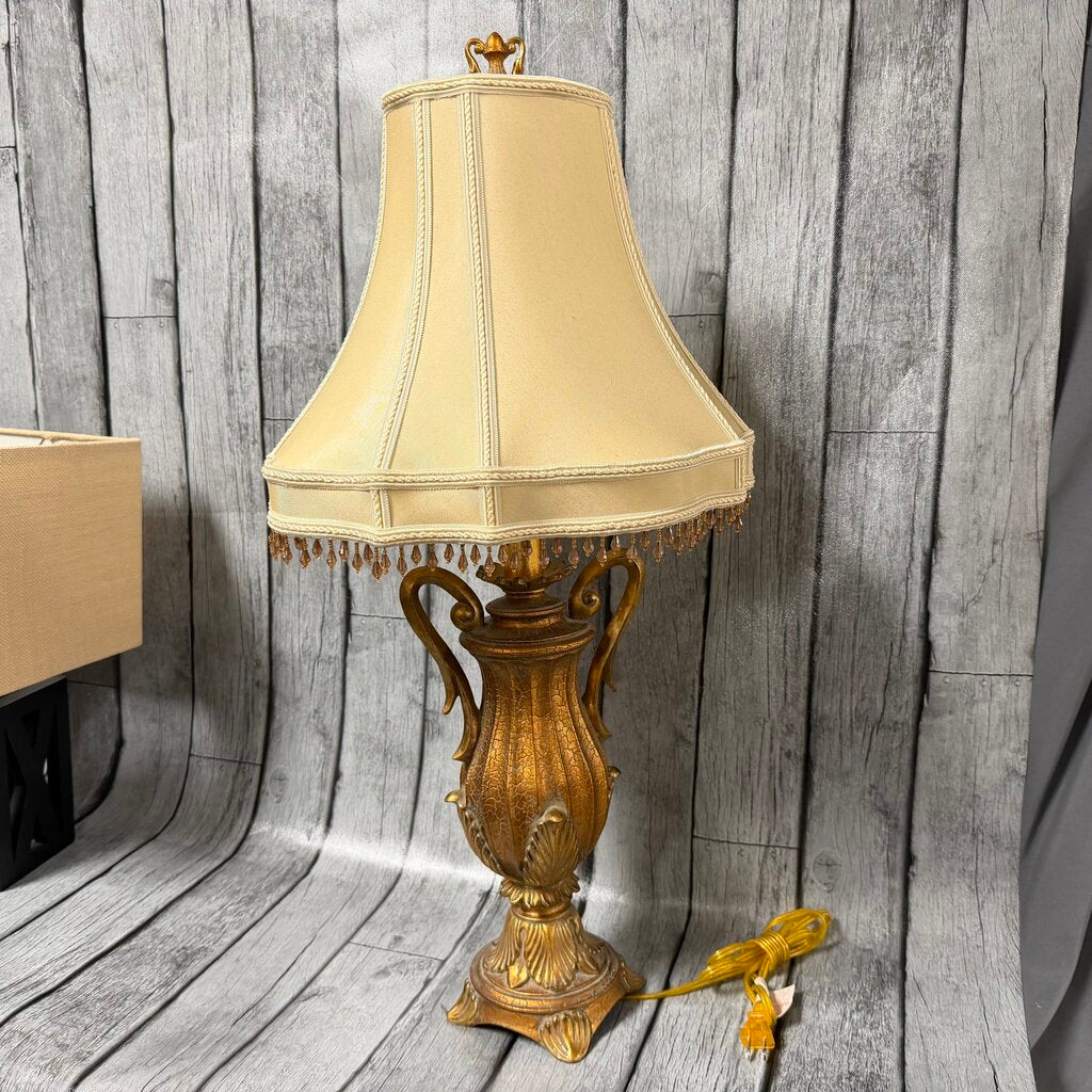 Gold Lamp w/Beaded Shade