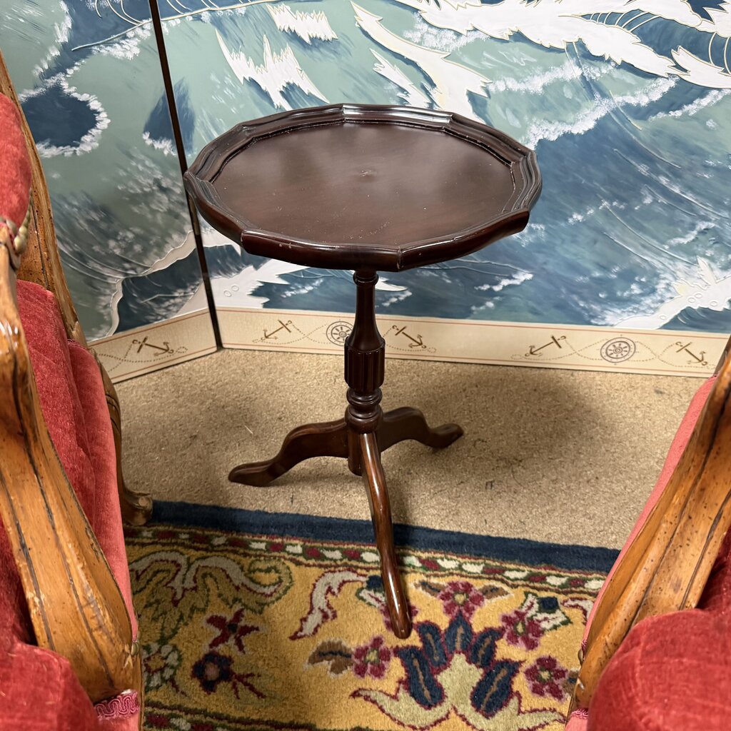 Small Round Pie Crust Side Table