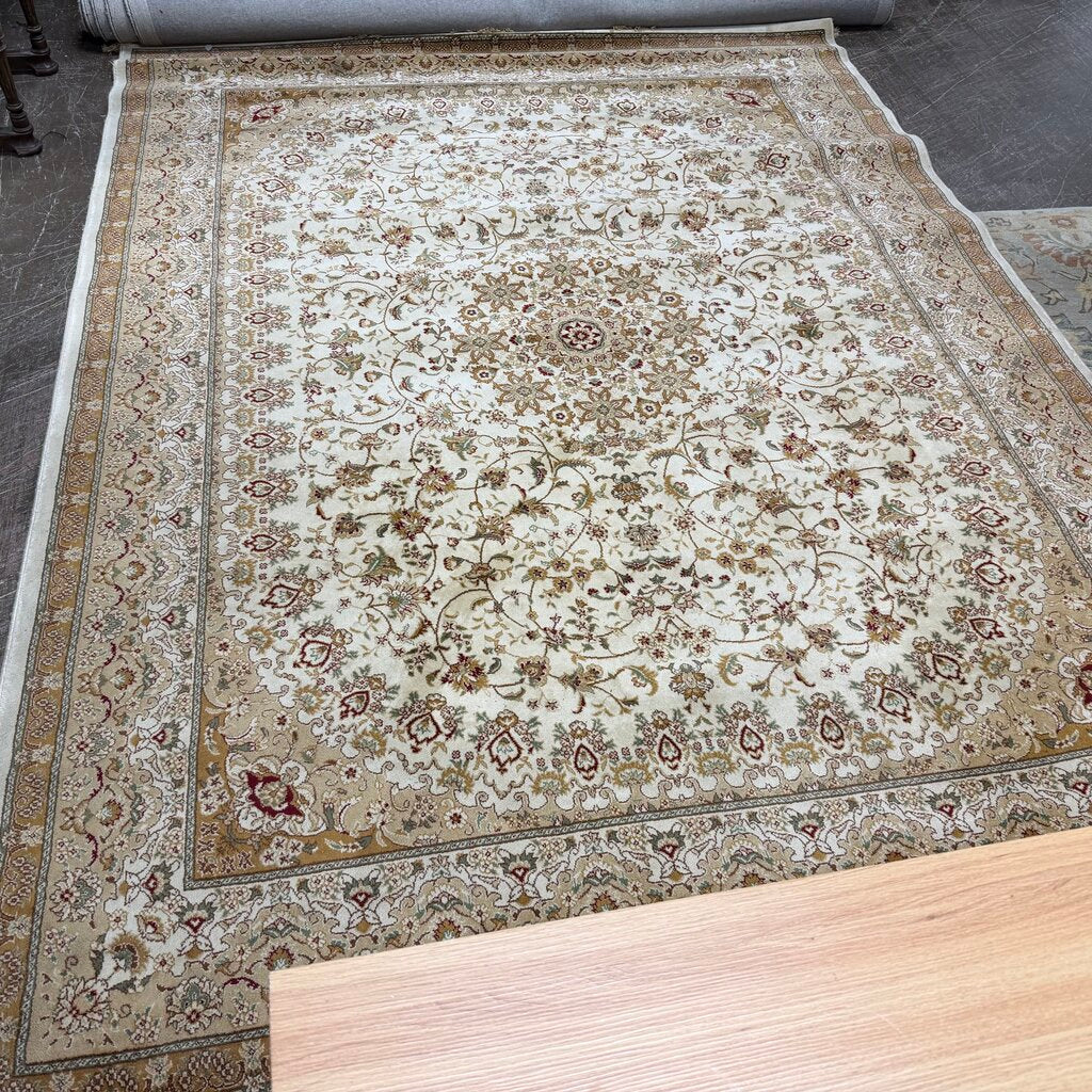 Boutique Collection Cream Floral Poly Rug