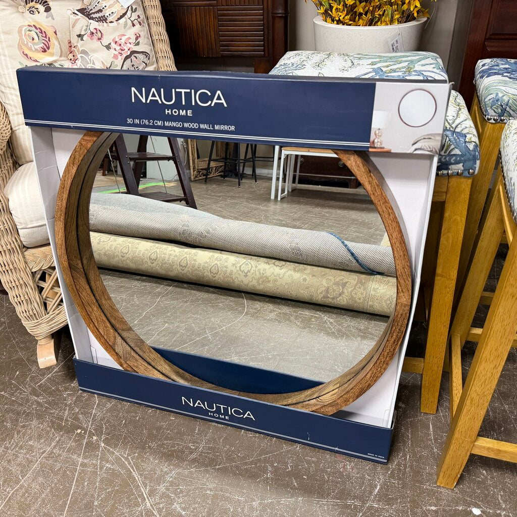 *NEW* Round Mango Wood Mirror