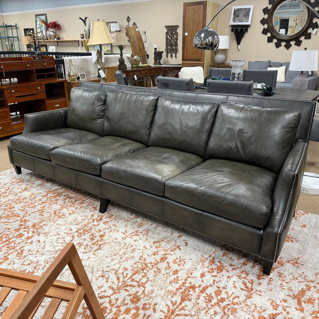 Leather Sofa w/Nail Head Detailing