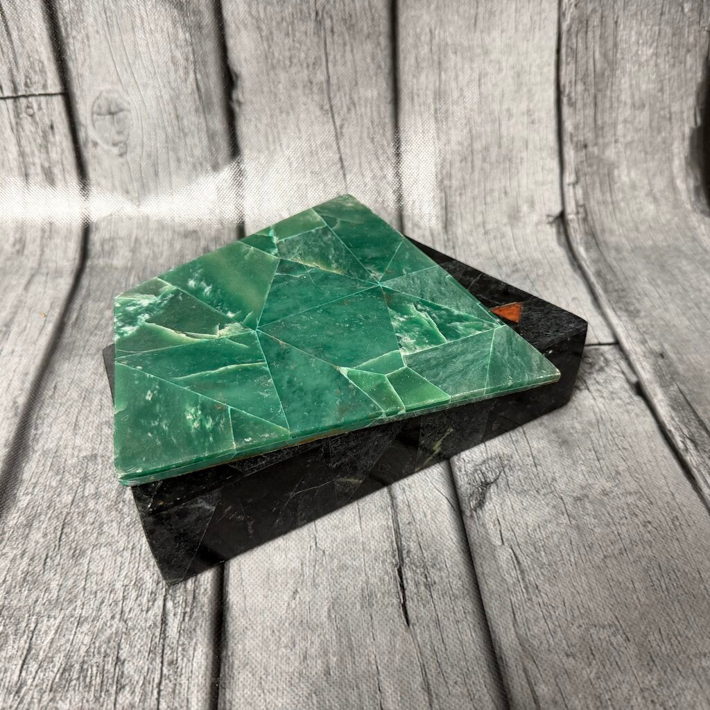 Abstract 2-Color Marble Decorative Box