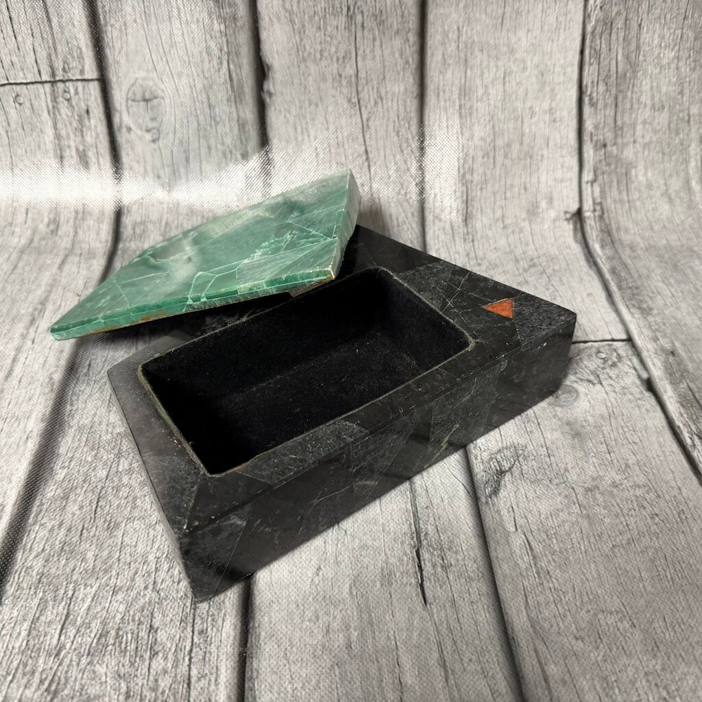 Abstract 2-Color Marble Decorative Box
