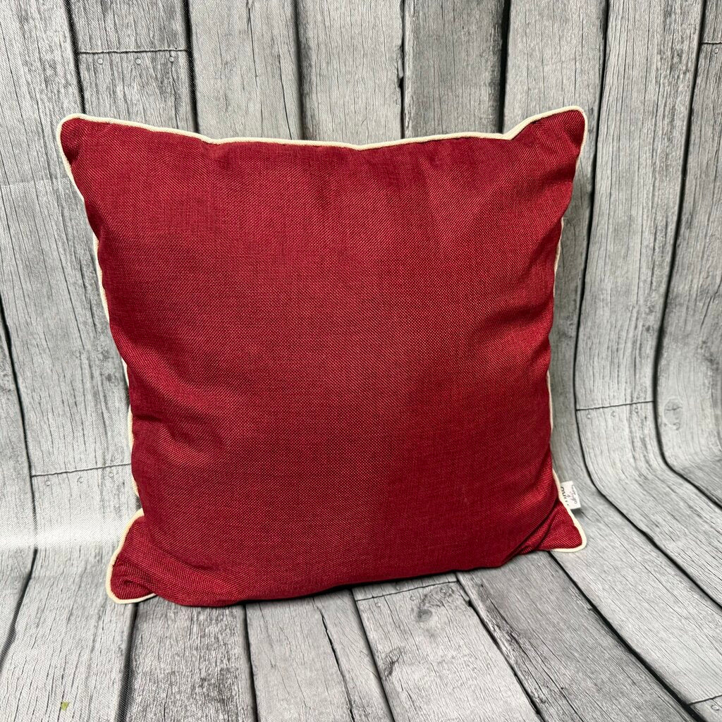 White/Red Reversible Pillow