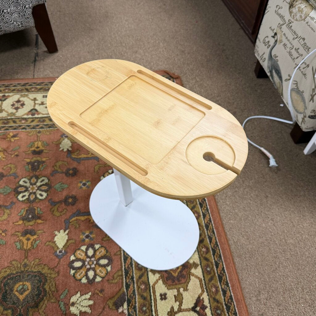 Small Adjustable Height C-Table w/Wine Glass Cutout