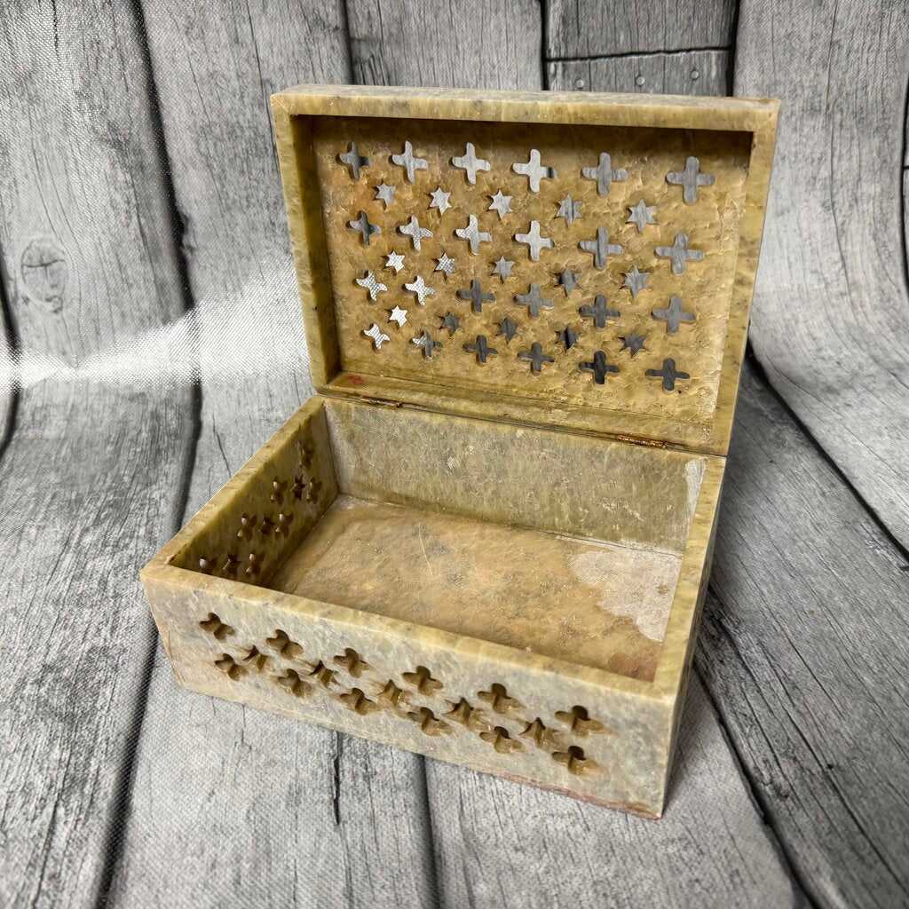 Grey Soap Stone Hinged Decorative Box