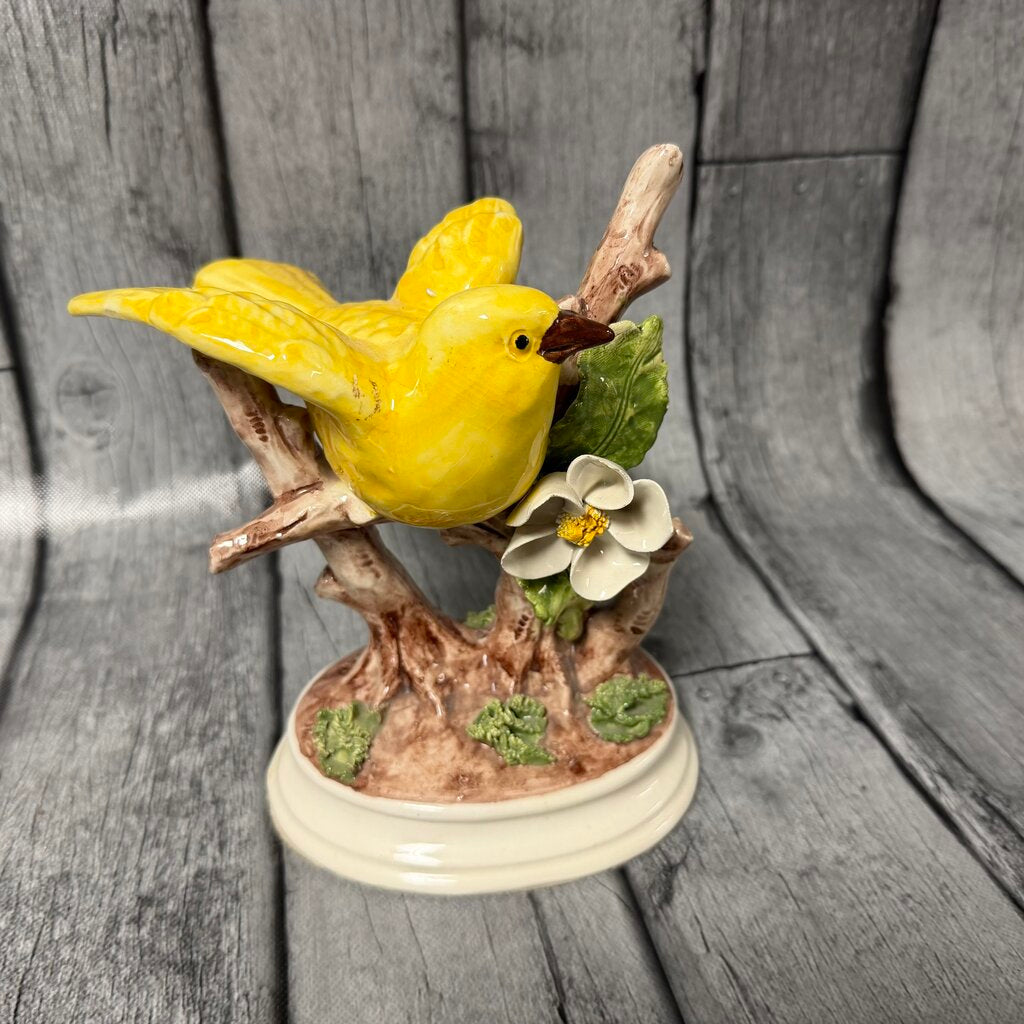 Vintage Porcelain Yellow Bird Figure
