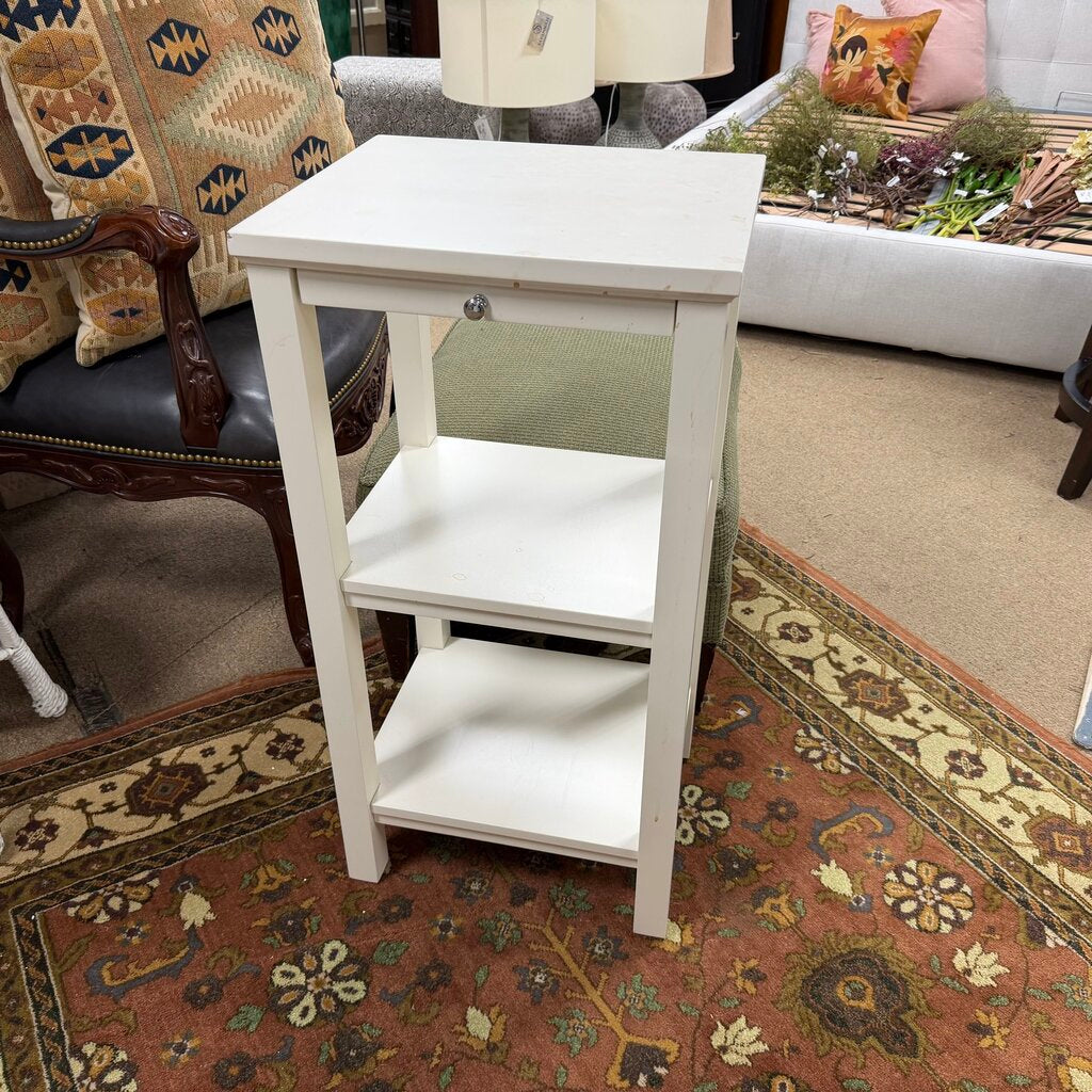 Small White Shelf/Side Table