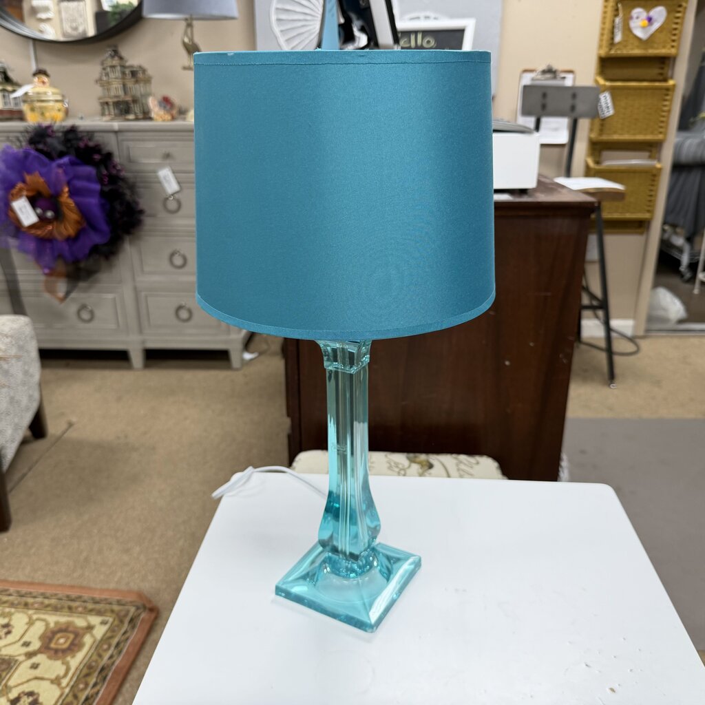 Teal Lucite Lamp