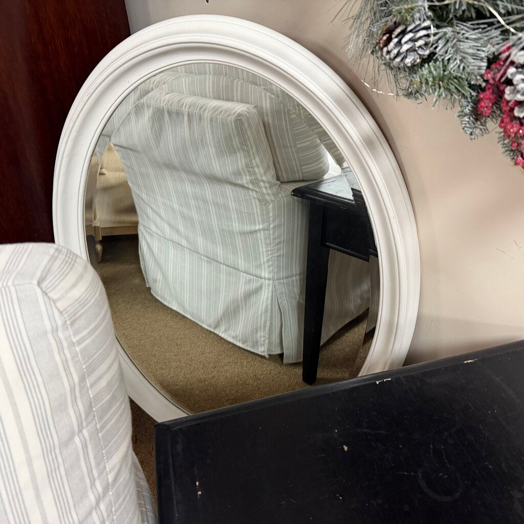 Cream Oval Mirror