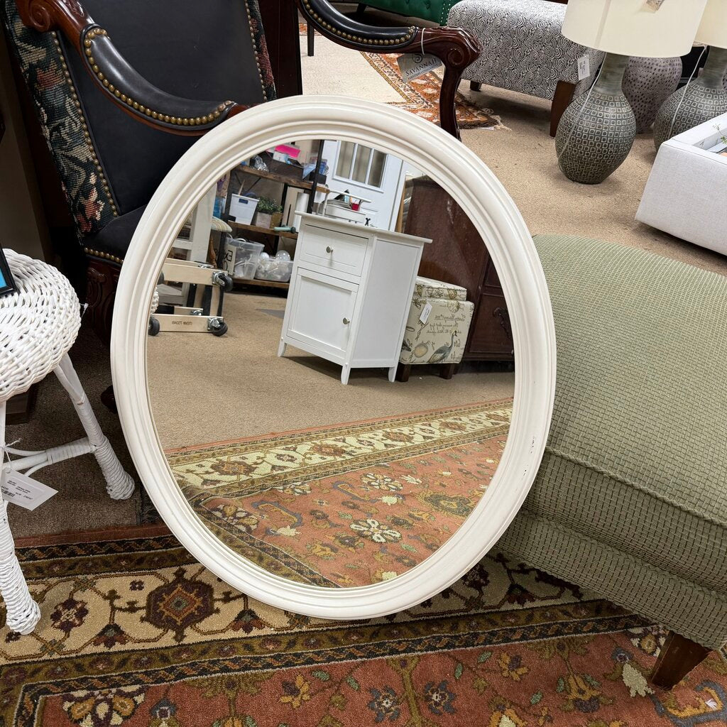Cream Oval Mirror
