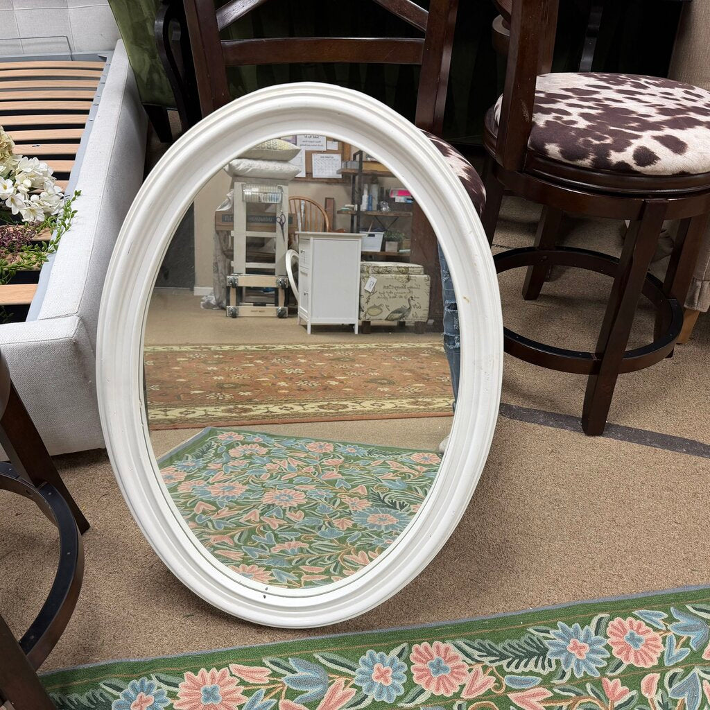 Cream Oval Mirror