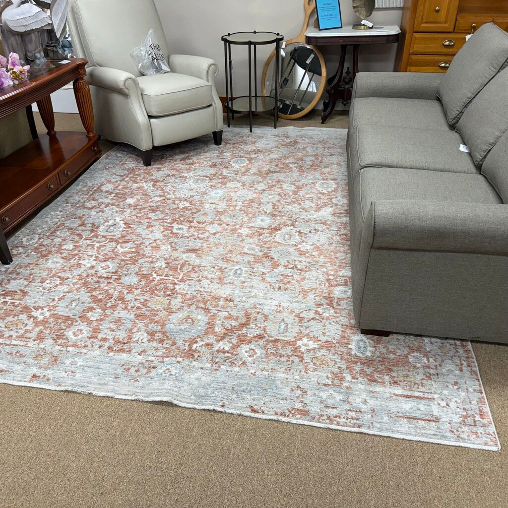 Cashmere Rust/Grey Poly Area Rug