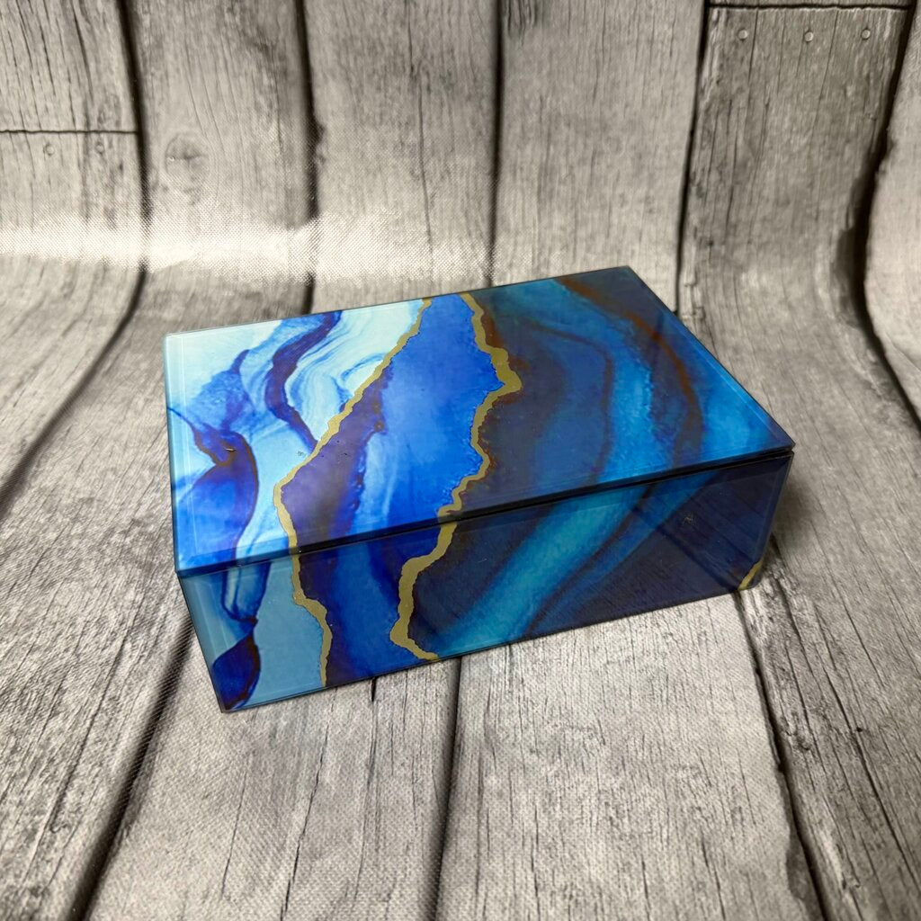 Electric Blue Agate Keepsake Box