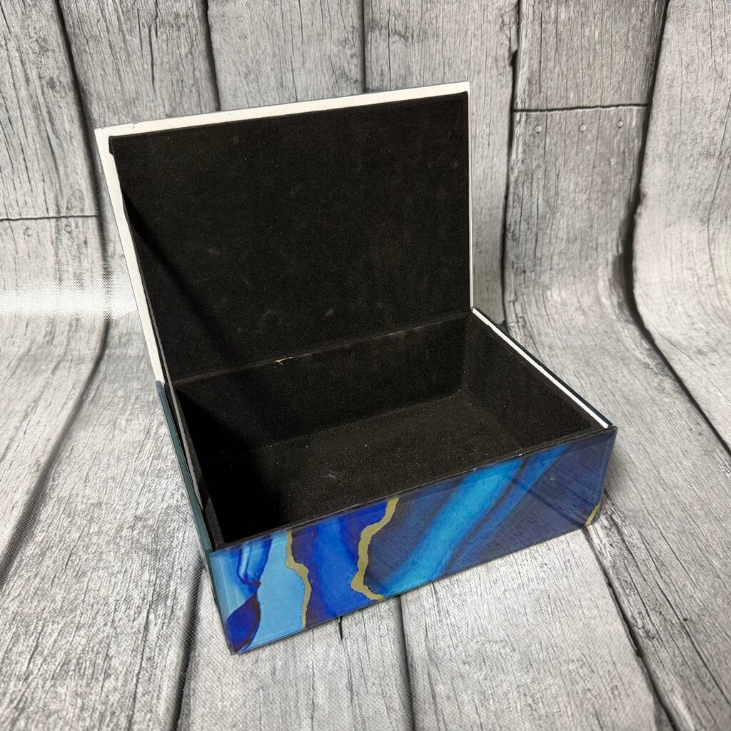 Electric Blue Agate Keepsake Box