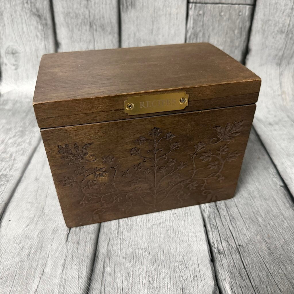 *NEW* Carved Wood Recipe Box