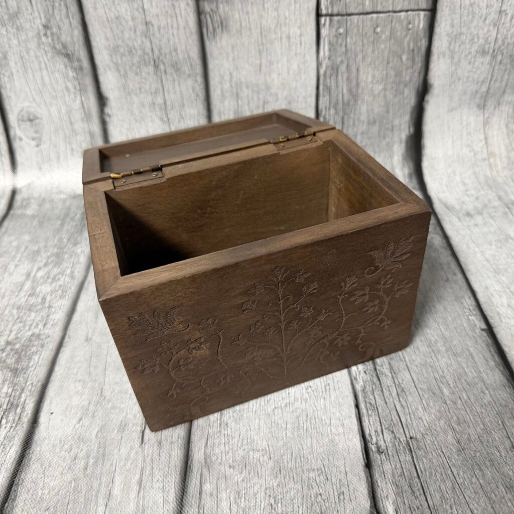 *NEW* Carved Wood Recipe Box