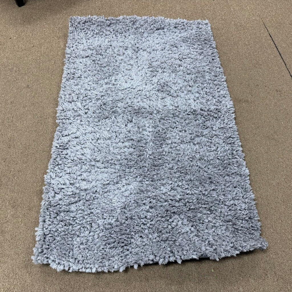 Grey Boucle Jute Shag Area Rug